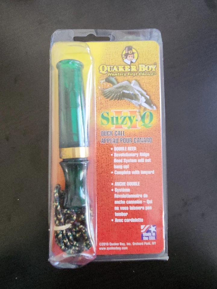 QUAKER BOY SUZY-Q II DUCK CALL - DOUBLE REED, LANYARD, NEW IN PACKAGE - Image 1 of 1