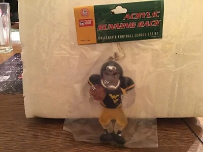 West Virginia Mountaineer Acrylic Running Back Ornament - Image 1 of 3
