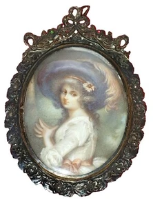 PORTRAIT OF A LADY IN LOUIS XVI STYLE. MINIATURE. FRANCE(?). XIX CENTURY - Picture 1 of 1