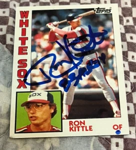 RON KITTLE HANDSIGNIERTE 1984 TOPPS BASEBALL KARTE MIT COA & 83 ROY - Bild 1 von 1
