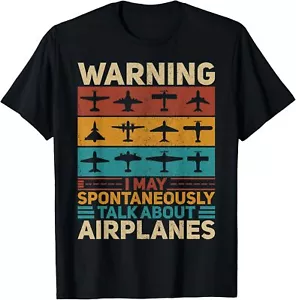 I May Talk About Airplanes Vintage Pilot & Aviation Airplane T-Shirt Hoodie - Picture 1 of 10