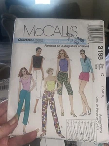 MCCALLS PATTERN  3198 PANTS SHORTS MISSES SIZES  14-14 UNCUT - Picture 1 of 2