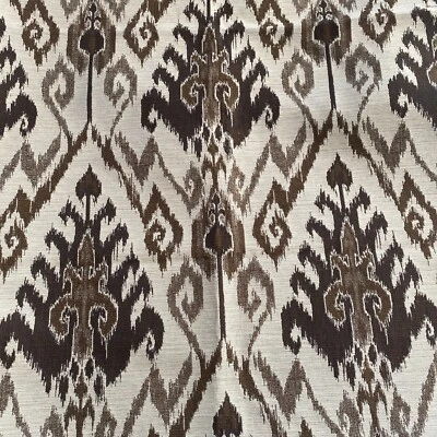 Tapicería Tela Marrón Crema Ikat Gran Escala Suroeste 1.6 Y A8 Foto 1 de 4