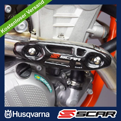 Universal heat shield carbon 4 stroke manifold Husqvarna FE FC FS 250 350 450 501 - Image 1 of 3