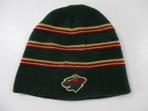 Minnesota Wild Mütze Beanie grün rot weiß Logo bestickt Erwachsene Totenkopf MÄNGEL - Bild 1 von 14