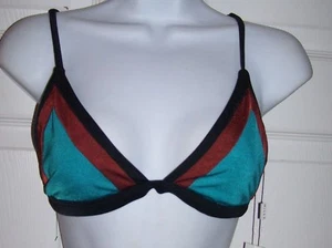 Traje de baño grande Milly Cabana para el torso de bikini azul turquesa marrón y negro ¡a mitad de corte! - Imagen 1 de 11