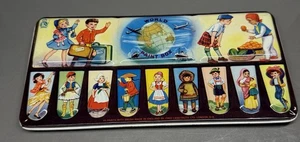 Set di dipinti vintage anni '50 in latta ~ Liebetruth Co ~ Inghilterra - Foto 1 di 8