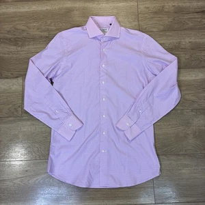Spier & Mackay Hemd Herren 16/34 Handmade Extra Slim Knopfleiste Rosa Kariert Preppy - Bild 1 von 5