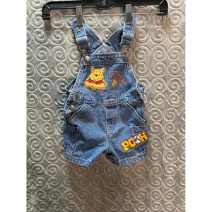 Kinder Denim Winnie Puuh kurze Overall bestickt Größe 12 Monate - Bild 1 von 6