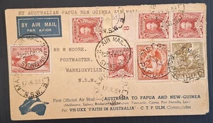 1934 Australia Flight Cover Marrackville-Papua-Sydney AAMC 390. - Picture 1 of 2