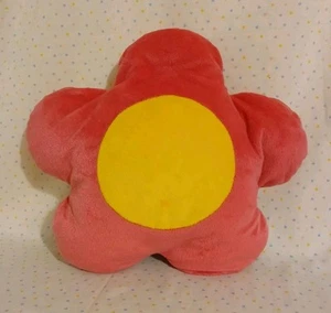 KenTex Flower Hot Pink and Yellow Stuffed Plush Throw Pillow Cushion 12" - Picture 1 of 3