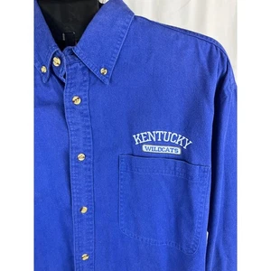 Kentucky Wildcats Button Down Shirt Men's XL Blue Long Sleeve Embroidered NCAA - Picture 1 of 6