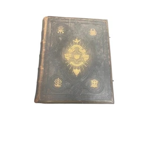 Browns Family Bible 1800s Old and New Testament Rev John Brown Vintage Antique - Picture 1 of 8