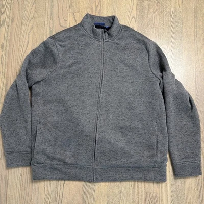 Apt. 9 Sherpa-Lined Gray Herringbone Full Zip Sweater Fleece Jacket Size XXL - Image 1 of 4