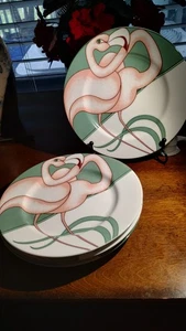 four fitz and floyd flamingo road plates 7.5" - Picture 1 of 2
