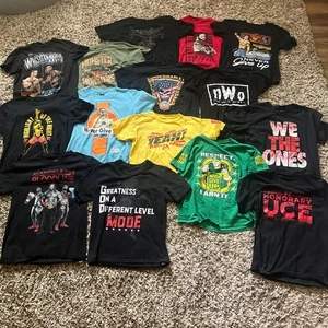 WWE HUGE 15pc T-Shirt Lot Size Youth M Youth L Wrestling Shirts - Picture 1 of 13