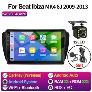 Android Autoradio für Seat Ibiza MK4 6J 2008-2015 Multimedia Player Carplay Andr - Bild 1 von 18