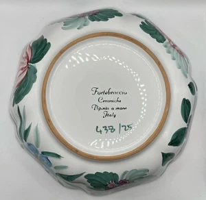 438/5 Hand painted Fortebraccio Ceramichi dipinto a Mano Italy Bowl Floral - Picture 1 of 11