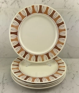 Set Of 6 Vintage Taylor Smith Taylor Taylorstone Etruscan 10" Dinner Plates MCM - Picture 1 of 13
