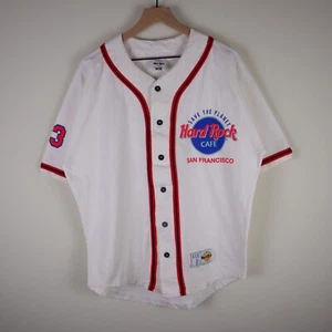 Vintage 90s Hard Rock Cafe San Francisco Baseball Jersey Adult Large 23.5x28 - Picture 1 of 18