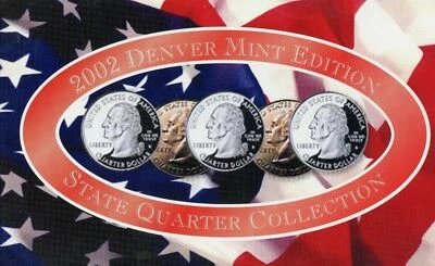 A COMPLETE Denver Set 2002 D Five Coin "BU" State Quarter Set with Box and COA - Image 1 of 4
