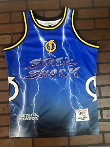STATIC SHOCK blau aufhellende Kopfbedeckung Klassiker Basketball Trikot ~ ungetragen ~ M - Bild 1 von 6