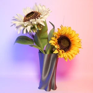 Curvy Vase Design Modern Home Decor Unique Flower Holder Stylish Desk Accent - Picture 1 of 6