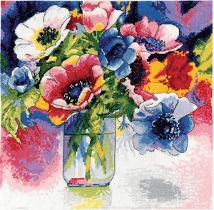 Cross Stitch Kit ~ Design Works Anemones Colorful Floral Canvas Painting #DW2850 - Picture 1 of 1