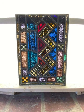 ANTIQUE GERMAN STAINED GLASS CHURCH  WINDOW FROM A CLOSED CHURCH - V15 Cover