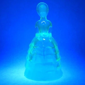 SUMMIT Art Glass Bell 5" Melanie SOUTHERN BELLE #4 Lime Fantasia Green Uranium - Picture 1 of 15