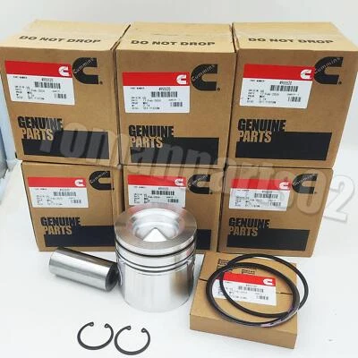 Kit de 6 anillos de pistón y pistón Cummins 4955520 para Dodge Ram 2007-2019 6,7 L Foto 1 de 4