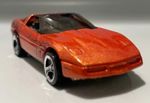 ** HOT WHEELS 1982 CHEVY CORVETTE ~ ORANGE w/ FLAMES ~ METAL BASE BLISTER PULL - Picture 1 of 12