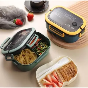 Kids Lunch Box 1200ML Bento Box with Silicone Lid Food Box For School Office - Picture 1 of 8