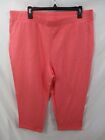 D&Co Damenhose 1X rosa zum Anziehen Capri-Taschen einfarbig dehnbar gefesselt Baumwolle