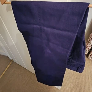 Herren Samuel Windsor Marineblau Uni Hose 100% Reine Baumwolle W32 L31 BVT7W - Bild 1 von 14