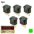 5 Pcs Durable 12V Round Rocker LED Light Toggle Switches for Car Dashboard
