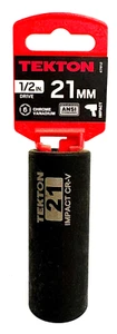 21MM 1/2" DRIVE 6 PUNTOS PROFUNDIDAD IMPACTO ENCHUFE CROMO VANADIO ACERO TEKTON 47812 - Imagen 1 de 5