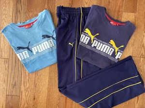 Boys Sz. XL Blue PUMA Lot Set Outfit 2 Shirts & track Pants EUC - Picture 1 of 11