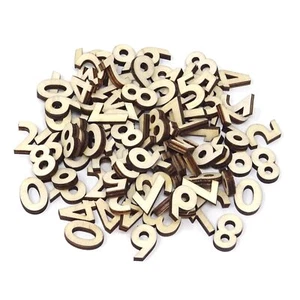100PCS 15mm Wooden Numbers 0-9 Set for DIY Craft Projects Labels Decorations - Picture 1 of 8