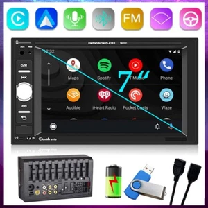 Autoradio Doppio Din 7" Bluetooth Radio Apple CarPlay Android Auto Touch Screen - Foto 1 di 11