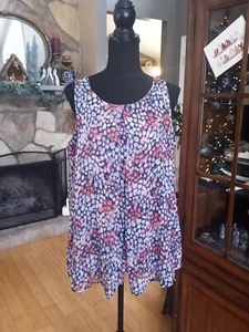 Rafaella Women's Sleeveless Multicolor Chiffon Top Size Large - Picture 1 of 7