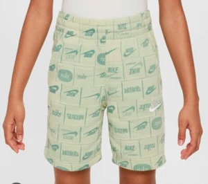 NEW Nike Big Kids Large French Terry Printed Shorts Unisex Olive Green NWT - Picture 1 of 3