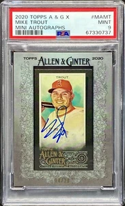 2020 Topps Allen & Ginter X Mike Trout Mini Framed Auto SP 14/20 #MAMT PSA 9 - Picture 1 of 2
