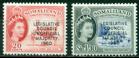 Somaliland Protectorate Scott #142-143 MNH Legislative Council 1960 $$ Cover