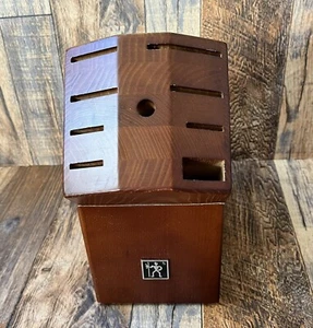 J. A. HENCKELS 9 Slot Hardwood Knife Storage Block CHERRY Finish - Picture 1 of 6