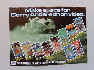 Precision Video PV Gerry Anderson Space 1999 VHS Betamax Ad Poster, Pre-Cert - Imagen 1 de 7
