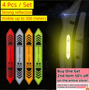Set of 4 - Car Door Safety Reflective Warning Stickers – Universal Auto Decals - Bild 1 von 10