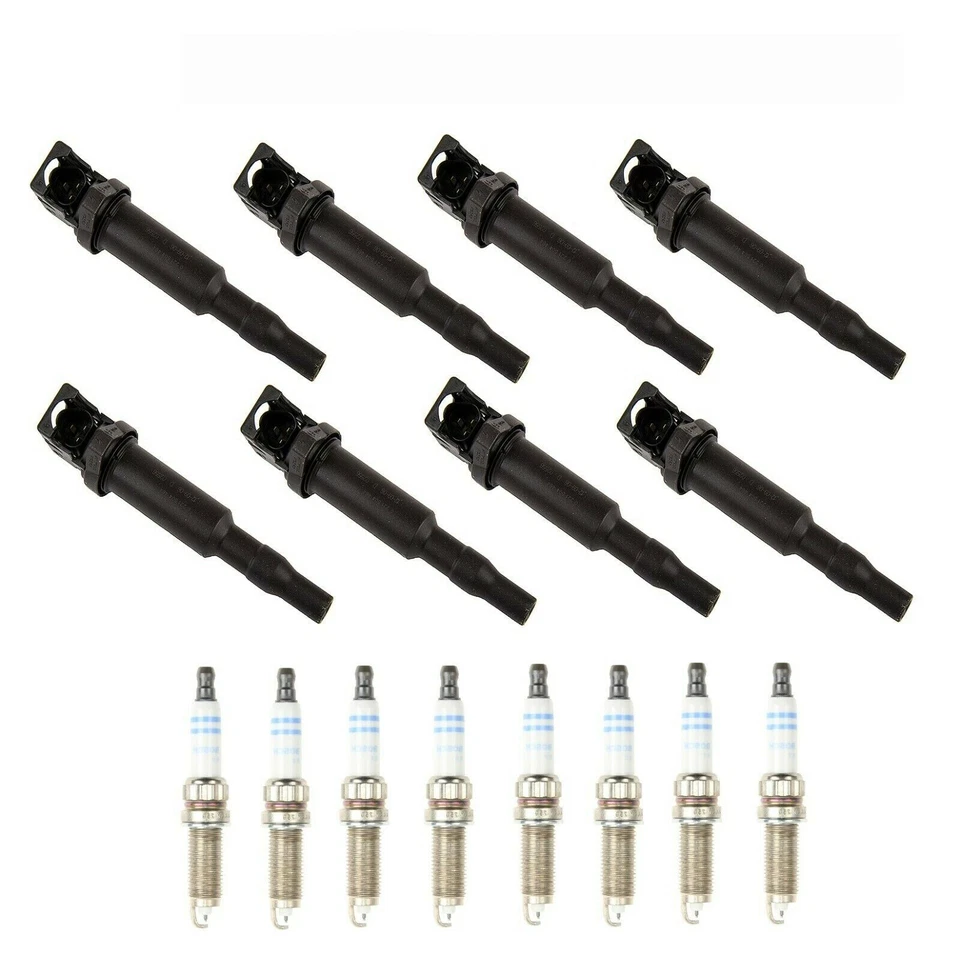 Bosch Ignition Coil And Spark Plug Set Of 8 For BMW 550i 650i 750Li GT xDrive - Image 1 of 1