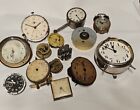Vintage Antique Key Wind Clocks lot for parts or repair Alarm 