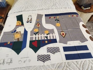 Vintage Cut & Sew Panels Springtime Vest Country Gingham Sunflowers Farmhouse - Picture 1 of 8